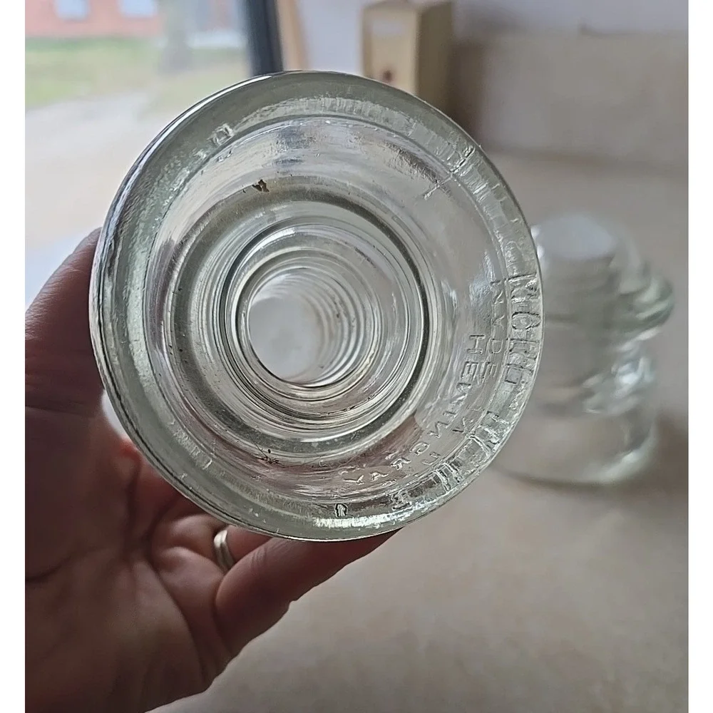 Lot of 2 Vintage Hemingray D-510 Made in USA Clear Glass Electric Insulator‎